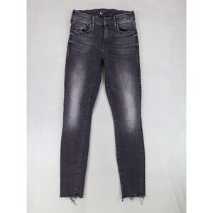 Mother Jeans Womens 24 Gray The‎ Looker Ankle Fray Night Hawk Casual Made USA